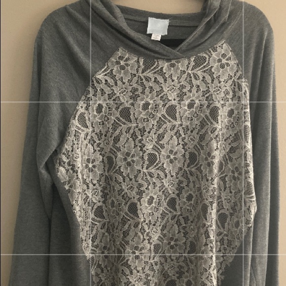 Sunday women’s gray and white lace hoodie - Picture 6 of 6